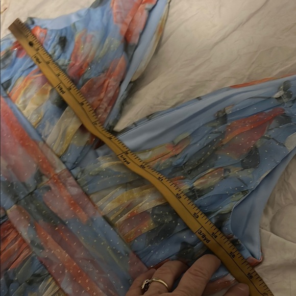 Lulu's Blue and Pink Tiered Maxi Sundress for Weddings - Picture 14 of 14